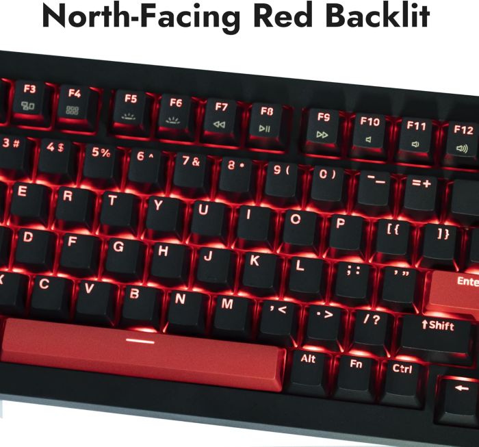 Mechanical keyboard Lemokey  X4 84Key, Keychron Red, USB-A, QMK/VIA, Hot-Swap, EN/UKR, Red led, чорний
