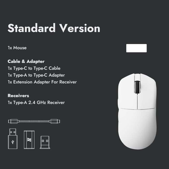 Mouse Lemokey G1 USB-A/USB-C/WL/BT, 8K, білий