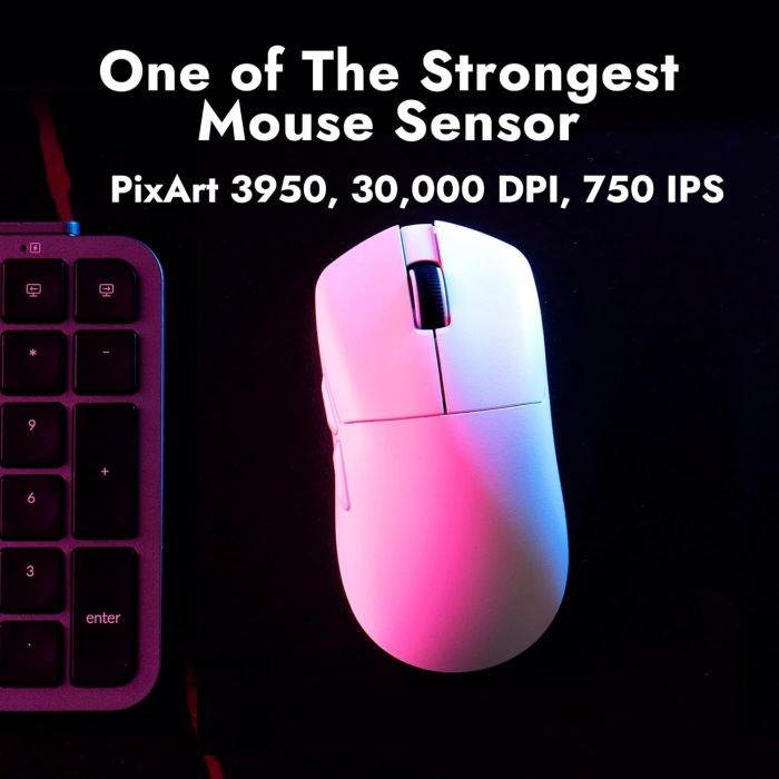 Mouse Lemokey G1 USB-A/USB-C/WL/BT, 8K, білий