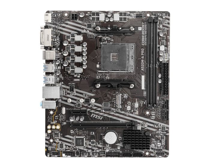 MSI Motherboard A520M-A PRO sAM4 A520 2xDDR4 M.2 HDMI DVI mATX