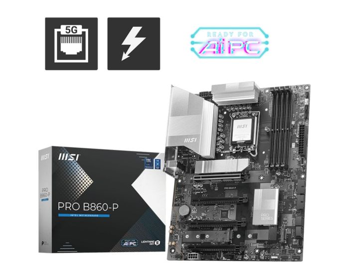 MSI Motherboard PRO B860-P s1851 B860 4xDDR5 M.2 HDMI DP ATX