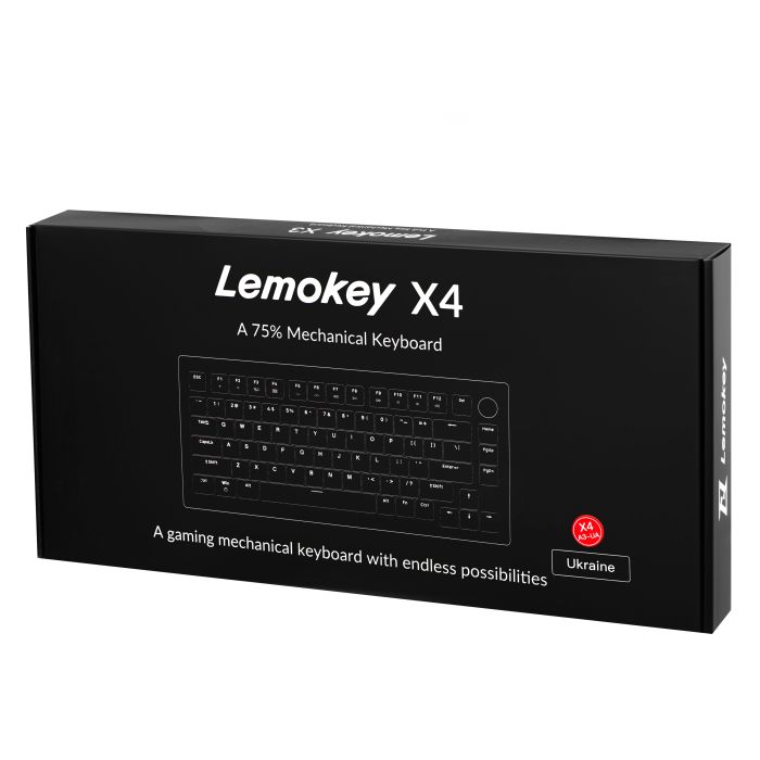 Mechanical keyboard Lemokey  X4 84Key, Keychron Brown, USB-A, QMK/VIA, EN/UKR, Red led, чорний