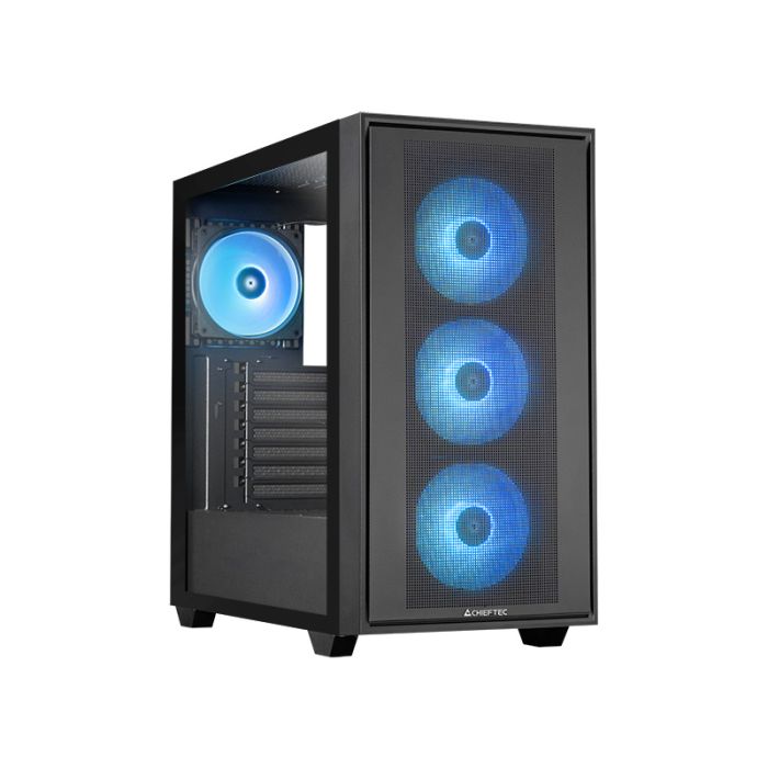 Корпус CHIEFTEC Gaming Hunter 3, без БЖ, 2xUSB3.0, 1xUSB3.2 Gen2 Type-C, 4x120мм ARGB, VGA 425мм, LCS ready, TG Side panel, EATX, чорний