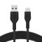 Belkin Cable USB-A - USB-C SILICONE, with clip, 3m, black