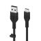 Belkin Cable USB-A - USB-C SILICONE, with clip, 3m, black