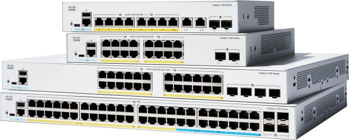 Комутатор Cisco Catalyst 1300 24xGE, PoE, 4x1G SFP