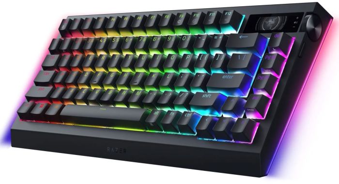 Razer Keyboard mechanical BlackWidow V4 Pro 75%, 81key, Mechanical Switches Gen-3, USB-A/WL/BT, EN, RGB, blck