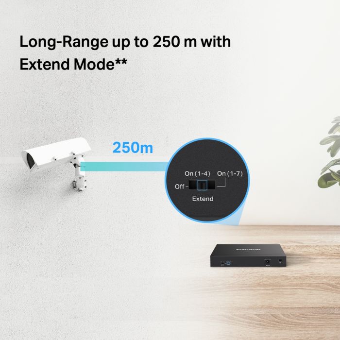 Комутатор MERCUSYS  8xGE (7xPoE), 65Вт, Некерований Mercusys MS108GP