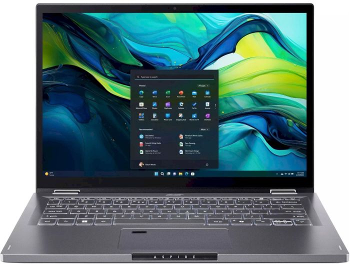 Acer Notebook Aspire Spin 14 ASP14-52MTN 14" WUXGA IPS Touch, Intel U5-115U, 16GB, F1TB, UMA, Win11, gray