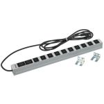 Пристрій розподілу електроживлення  ZPAS 0U, 560mm, вертикальний, 16A, 10xC13, 2xC19, кабель 3м