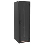 Шафа ZPAS 19", 33U, SZB IT, передні склянi дверi, 600х800 мм, максимально 1000кг, чорна
