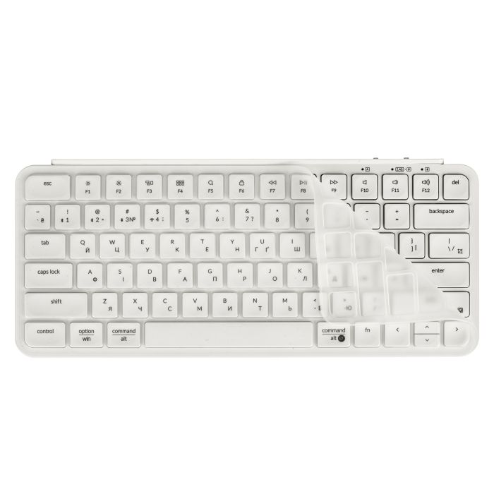 Клавиатура мембраная Keychron B1 Pro, USB/WL/BT, ivory white