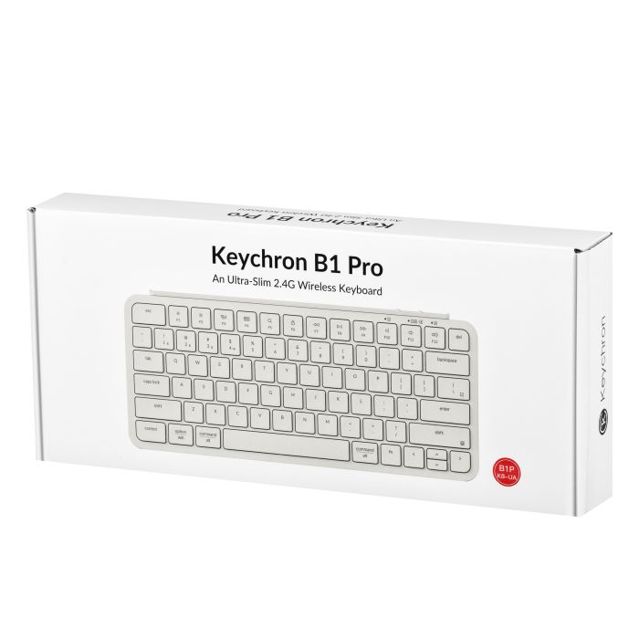 Клавиатура мембраная Keychron B1 Pro, USB/WL/BT, ivory white