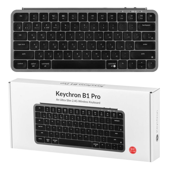 Membrane keyboard Keychron B1 Pro, USB/WL/BT, space gray