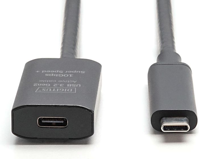 DIGITUS Active USB-C Extension Cable, 5m 10G, USB 3.2 Gen2, USB-C - USB-C (M/F)
