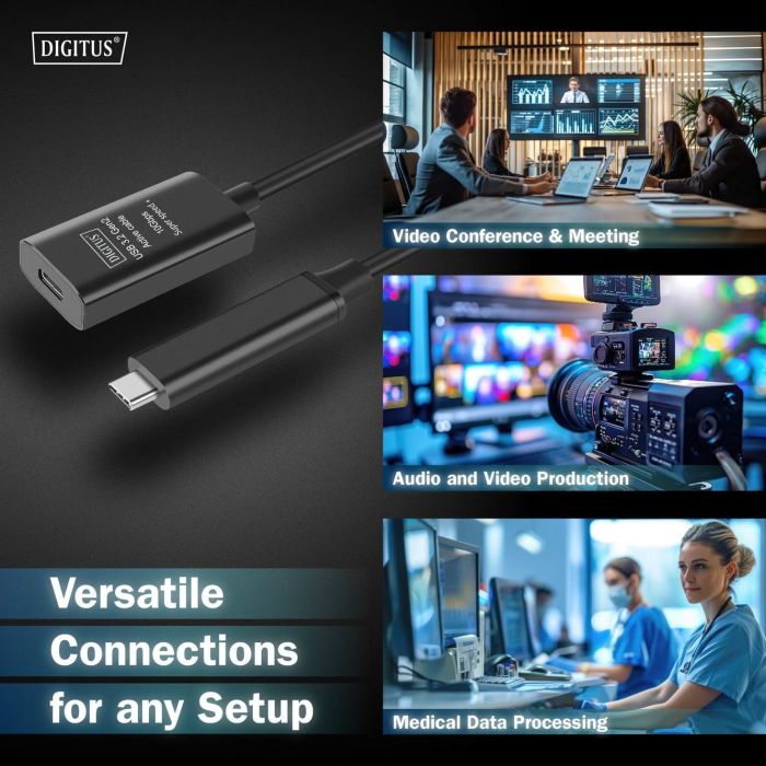 DIGITUS Active USB-C Extension Cable, 5m 10G, USB 3.2 Gen2, USB-C - USB-C (M/F)