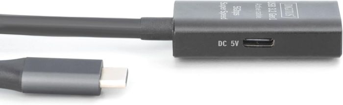 DIGITUS Active USB-C Extension Cable, 10m 5G, USB 3.2 Gen1, USB-C - USB-C (M/F)