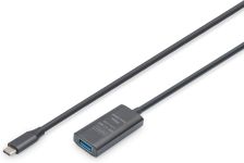 Подовжувач DIGITUS USB 3.2 Gen1 Active Cable 5G, C/M-A/F, 10м, чорний