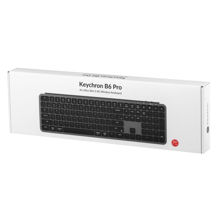 Клавіатура мембрана Keychron B6 Pro, USB/WL/BT, space gray