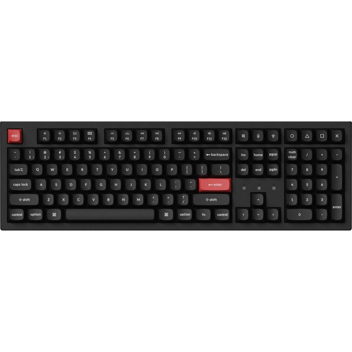 Клавіатура механічна Keychron K10 PRO 100Key, K pro Red, WL/BT/USB-A, QMK, EN/UKR, White Led, чорний