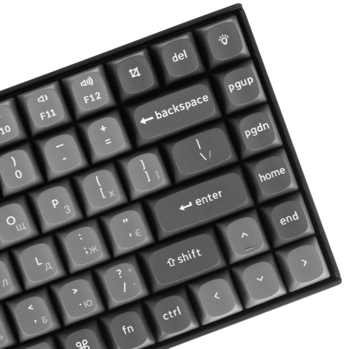 Клавіатура механічна Keychron K2 Max 84Key, K Super Brown, WL/BT/USB-A, QMK, EN/UKR, White Led, чорний