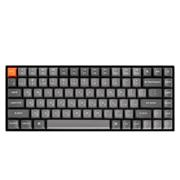 Клавіатура механічна Keychron K2 Max 84Key, K Super Brown, WL/BT/USB-A, QMK, EN/UKR, White Led, чорний