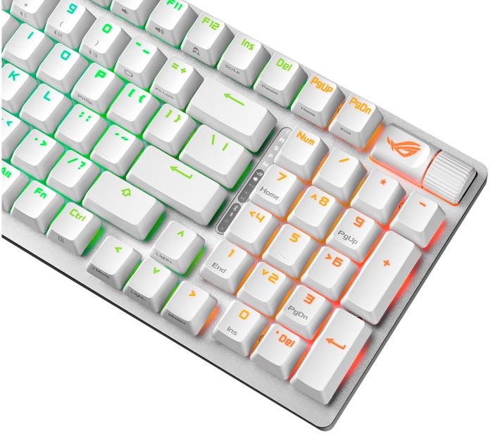 Клавіатура механічна ASUS ROG Strix Scope II, 96key, NX Snow, USB-A/WL/BT, EN, RGB, білий