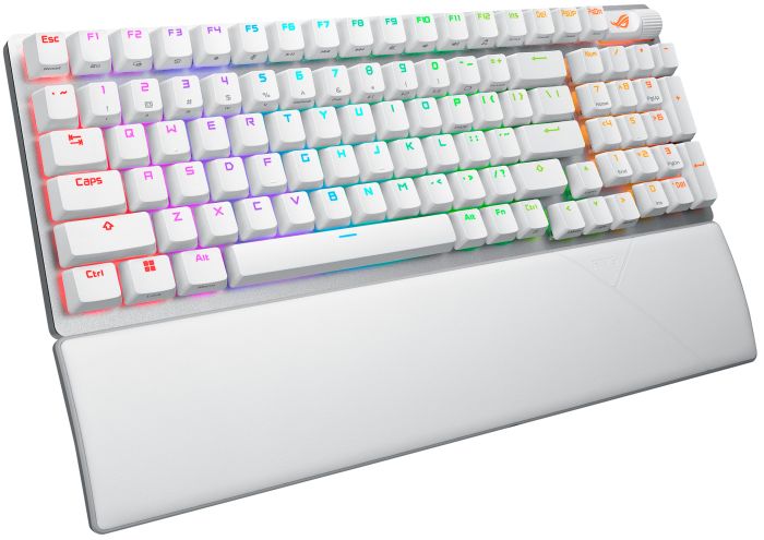 Клавіатура механічна ASUS ROG Strix Scope II, 96key, NX Snow, USB-A/WL/BT, EN, RGB, білий