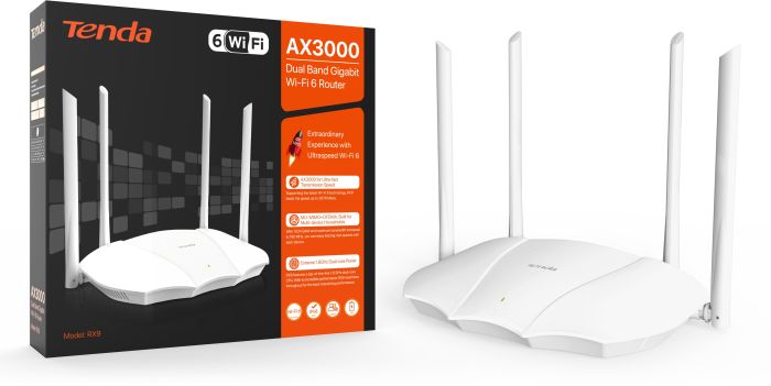 Маршрутизатор TENDA  AX3000, 3xGE LAN, 1xGE WAN Tenda RX9