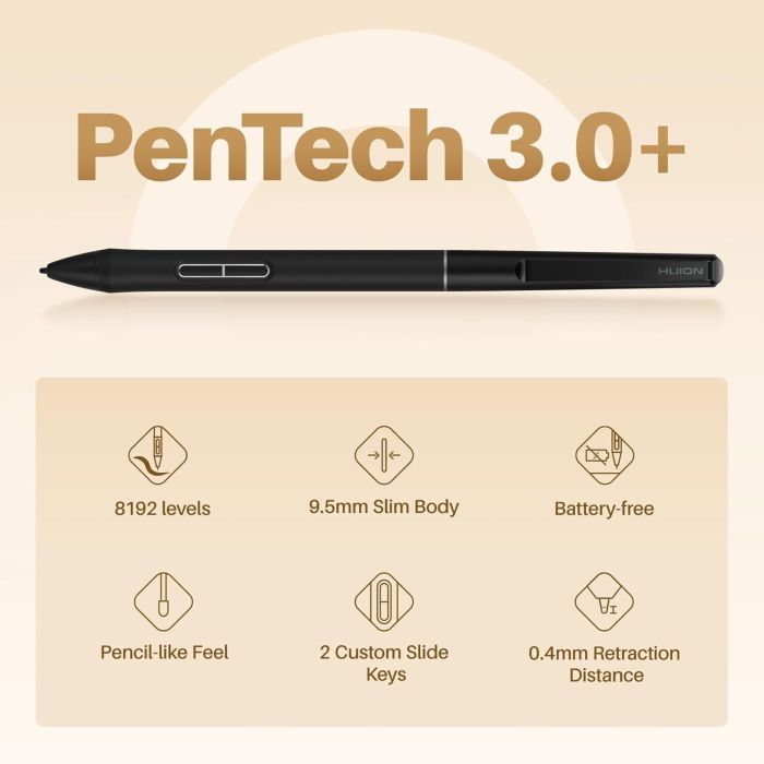 Huion Graphical tablet 6.3"x3,9" Inspiroy Frego S, BT, USB-C, black