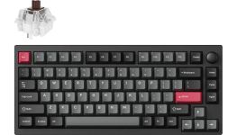 Клавіатура механічна Lemokey  P1 Pro 84Key, Keychron Super Brown, WL/BT/USB-A, QMK/VIA, Hot-Swap, EN/UKR, RGB,  Knob, Carbon Black