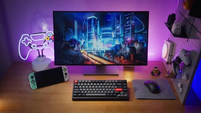 Mechanical keyboard Lemokey  P1 Pro 84Key, Keychron Super Red, WL/BT/USB-A, QMK/VIA, Hot-Swap, EN/UKR, RGB,  Knob, Carbon Black