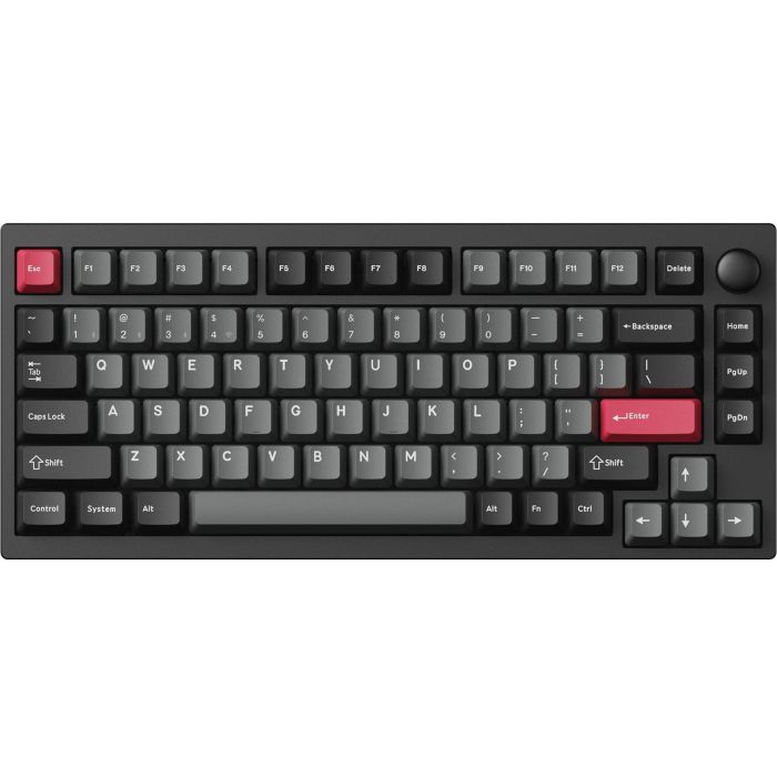 Mechanical keyboard Lemokey  P1 Pro 84Key, Keychron Super Red, WL/BT/USB-A, QMK/VIA, Hot-Swap, EN/UKR, RGB,  Knob, Carbon Black