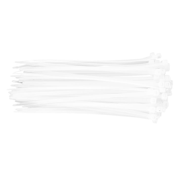 Neo Tools Cable Tie, 75pcs, Plastic, 4.8x200mm, White