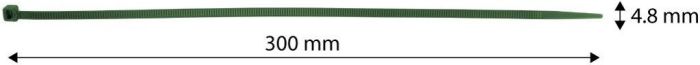 Хомут-стяжка Neo Tools, 50шт, пластик, 4.8х300мм, зелений