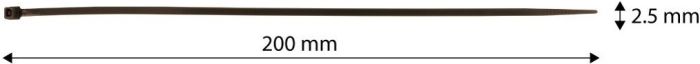 Neo Tools Cable Tie, 50pcs, Plastic, 2.5x200mm, Brown