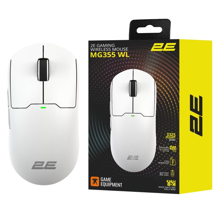 Миша 2E GAMING MG355 WL, USB-A/WL, білий