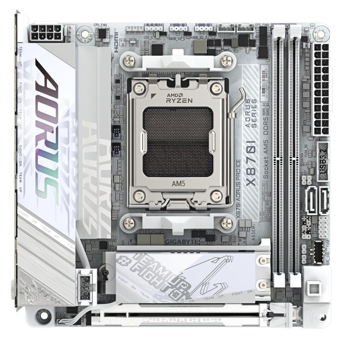 Материнська плата GIGABYTE X870I AORUS PRO ICE sAM5 X870I AORUS PRO ICE 2xDDR5 M.2 Wi-Fi BT HDMI Type-C ATX