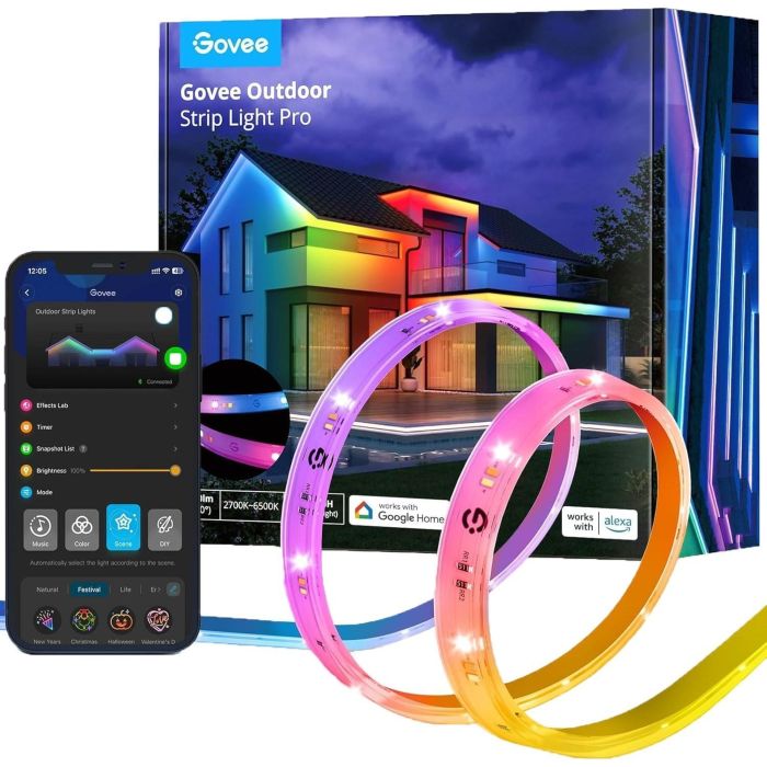 Лента светодиодная умная Govee H70A1 Phantasy Outdoor LED, 10м, RGBICWW, WI-FI/Bluetooth, білий