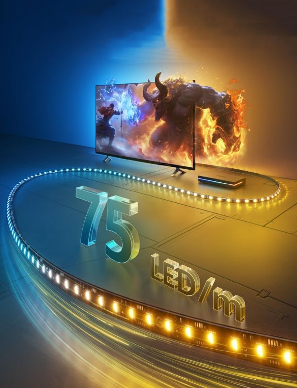 Набір адаптивного підсвічування Govee H8604 Govee AI Sync Box Kit 2 TV BackLight 55-65', RGBWIC, WI-FI/Bluetooth, чорний