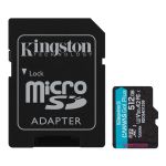 Карта пам'яті Kingston microSD  512GB C10 UHS-I U3 A2 V30 R200/W160MB/s + SD