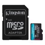 Карта пам'яті Kingston microSD  256GB C10 UHS-I U3 A2 V30 R200/W160MB/s + SD