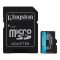 Карта пам'яті Kingston microSD  256GB C10 UHS-I U3 A2 V30 R200/W160MB/s + SD