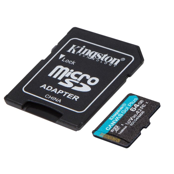 Карта пам'яті Kingston microSD   64GB C10 UHS-I U3 A2 V30 R200MB/s + SD