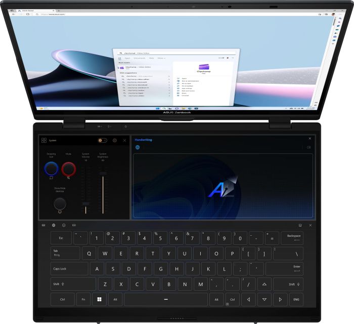 Ноутбук ASUS Zenbook DUO UX8406CA-QL049W 14" FHD OLED, Intel Ultra 7 255H, 32GB, F1TB, UMA, Win11, Сірий