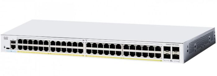 Комутатор Cisco Catalyst 1200 48хGE, PoE, 4x10G SFP+