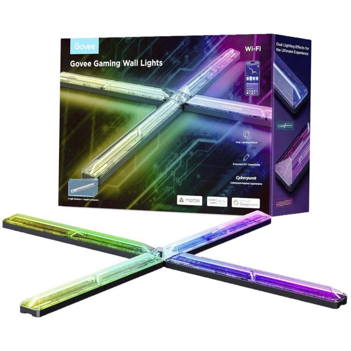 Набор настенных светильников Govee H6063 Gaming Wall light Evangelion, 4шт, RGBIC, WI-FI/Bluetooth, фіолетовий