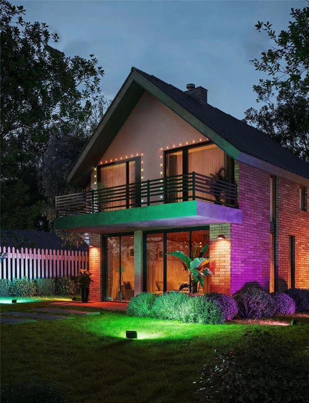 Набор настенных светильников Govee H8057 Outdoor FLood Lights, 4шт, RGBICWW, WI-FI/Bluetooth, чорний