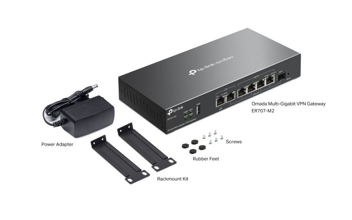 Мультисервісний Маршрутизатор TP-LINK , 1x2.5GE LAN, 1x2.5GE WAN/LAN, 4xGE LAN, 1xSFP WAN/LAN 1xUSB TP-Link ER707-M2