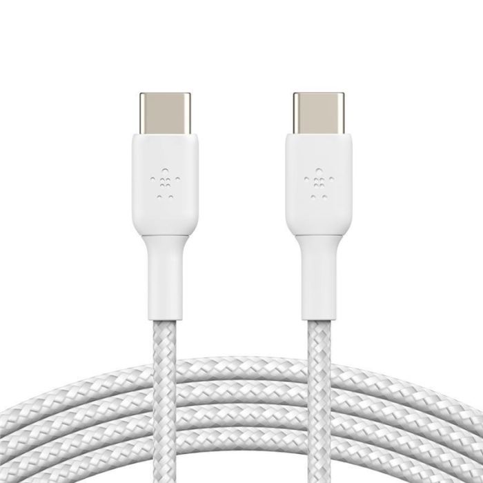 Кабель USB-C > USB-C зарядки/синхронизации Belkin, 1м, 60Вт, Type-C, витой, белый
